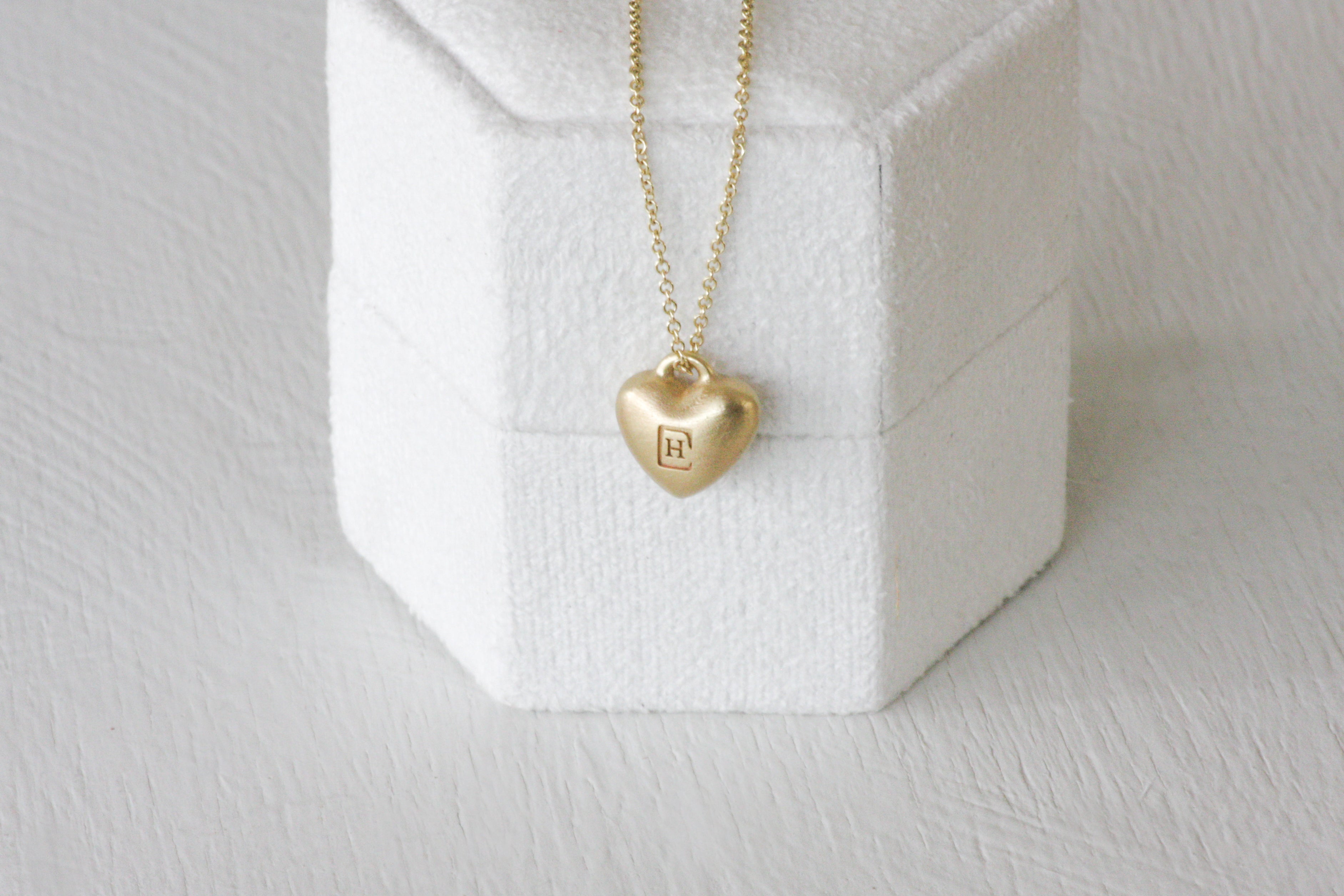 3D Gold Heart Pendants With Initial Letter