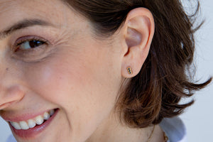 Gold Ingot Stud Earrings