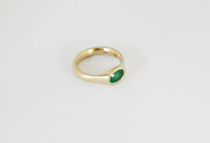 "Princess Crown" Gold & emerald Signet Ring