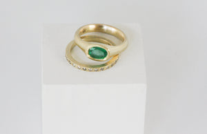 "Princess Crown" Gold & emerald Signet Ring