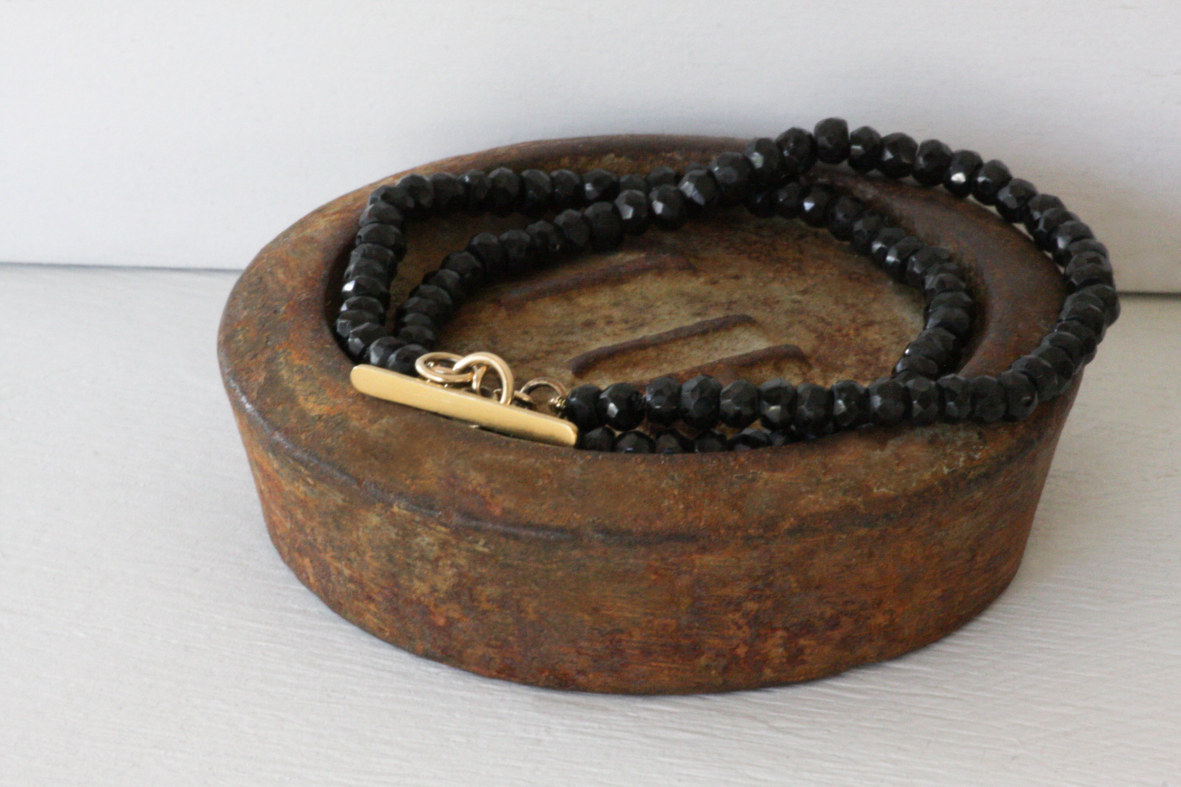 Spinel and Gold Toggle Bracelet