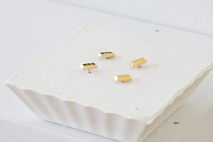 Gold Ingot Stud Earrings