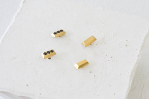 Gold Ingot Stud Earrings