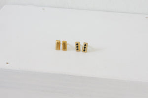 Gold Ingot Stud Earrings