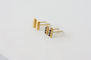 Gold Ingot Stud Earrings
