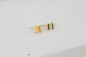 Gold Ingot Stud Earrings