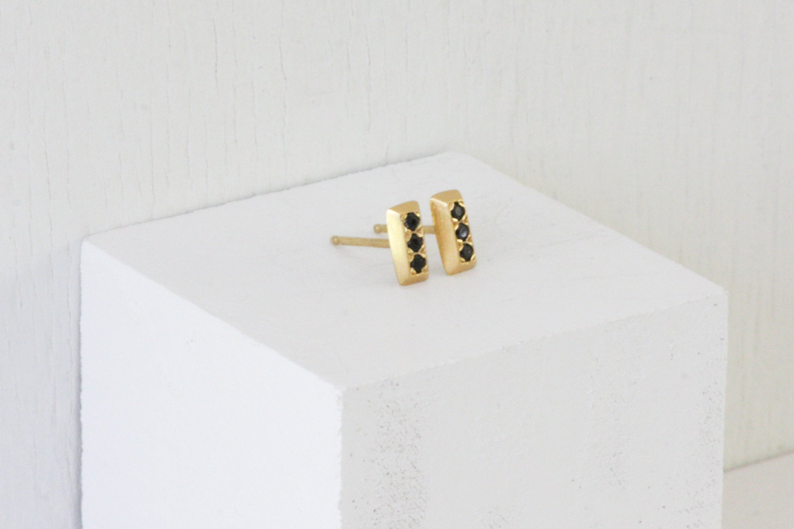 Gold Ingot Stud Earrings