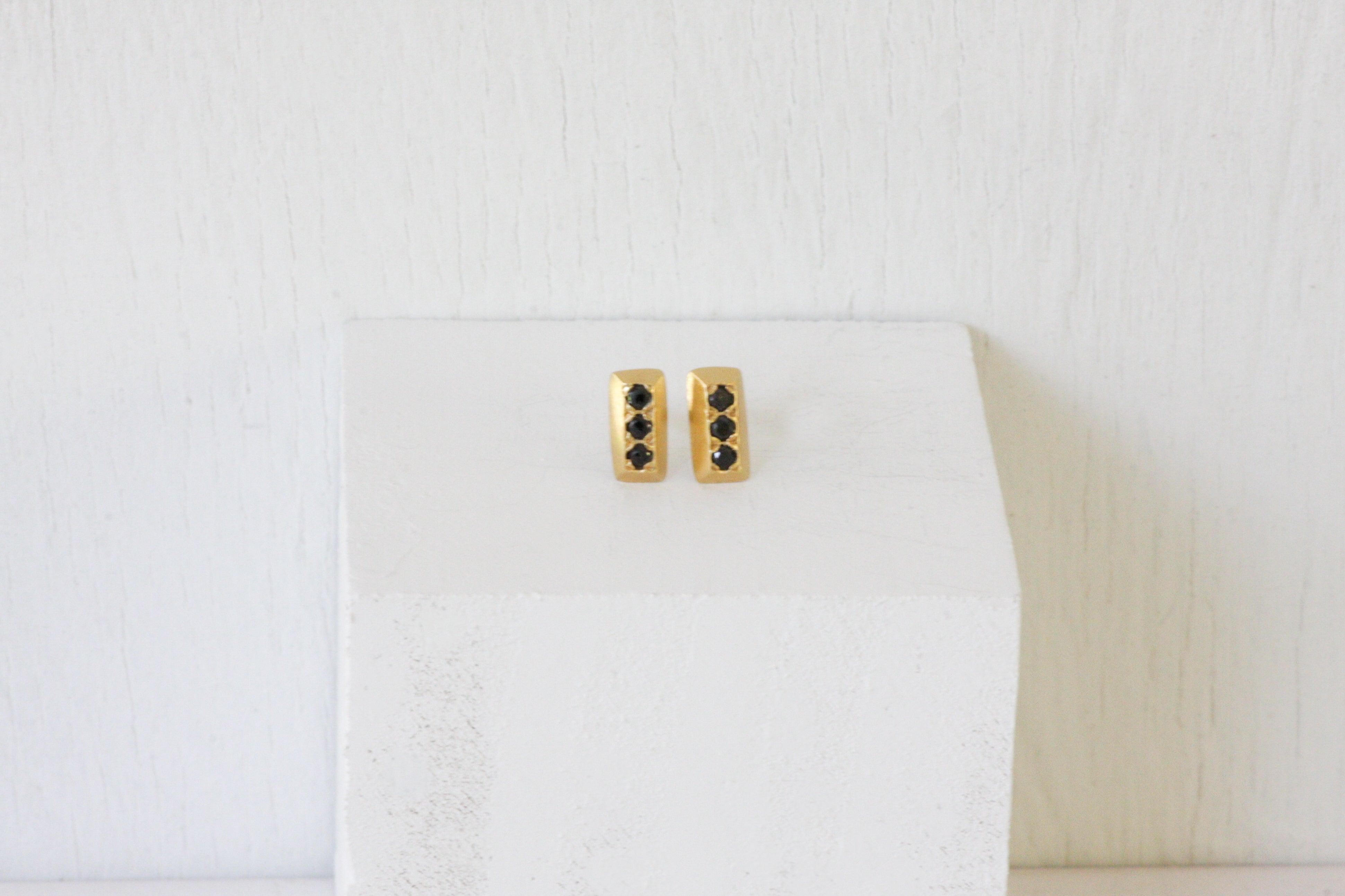 Gold Ingot Stud Earrings