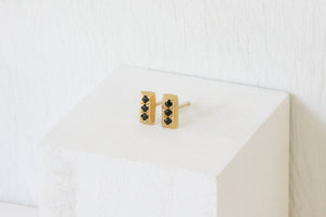 Gold Ingot Stud Earrings