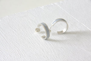 Minimalist Gold & Concrete Hoop Earrings - Size S