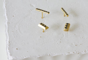 Tiny Twig Gold & Diamonds Earrings