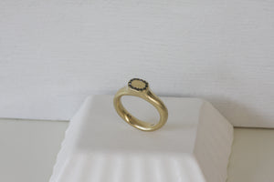 Queen Crown Gold & Black Diamond Signet Ring