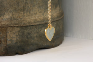 Gold & Concrete Heart Pendant
