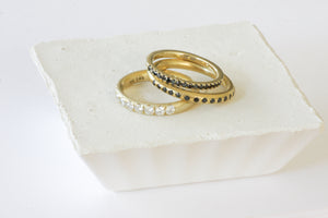 Gold Ring Set With White Diamonds