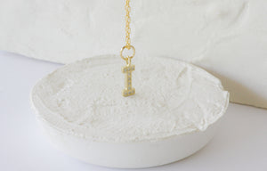 Solid Gold Initial Letter Pendant set with White Diamonds