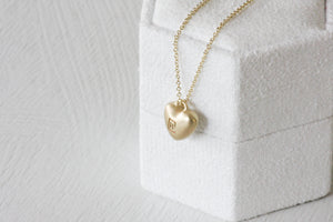3D Gold Heart Pendants With Initial Letter
