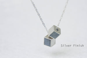 Gold and Concrete Cube Necklace, Concrete Jewelry, Hadas Shaham - hs