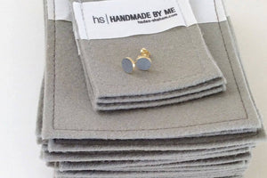 Silver Stack Dot Concrete Earrings - hs