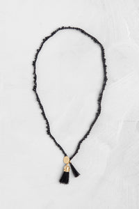Handmade Unique Black & Gold Organic necklace - hs