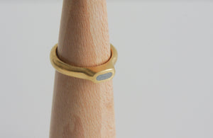 Handmade Modern Gold concrete oval Ring / Top Concrete Ring / Delicate gold Ring / modern Concrete Ring / Minimalist Band - hs