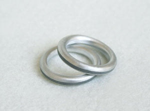 Wedding Band Set - Couple Of Industrial Minimalist Silver Concrete Jewelry - hs