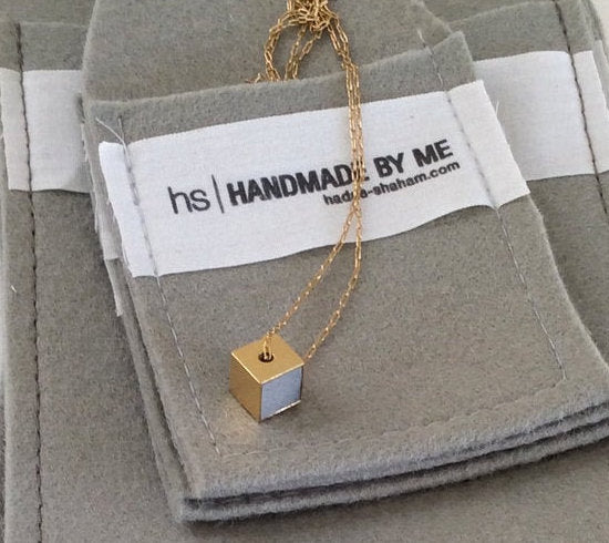 Everyday Geometric Cube Necklace - hs