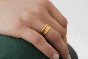 Set Of 3 Rings / Gold Stacking Branch Rings / Nature Rings - hs