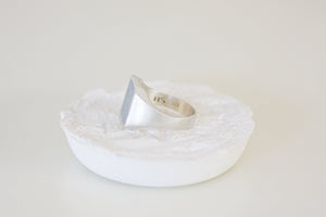 Man initial Silver and Concrete Ring - hs
