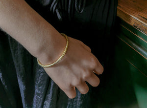 Gold Branch Open Bangle Bracelet By Hadas Shaham - hs