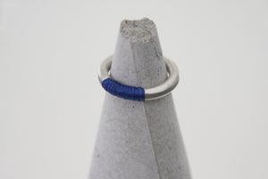 Silver and blue ring, Silver and concrete band, Minimalist Silver Ring, Contemporary ring, modern ring, stacking ring, fashion unique ring - hs