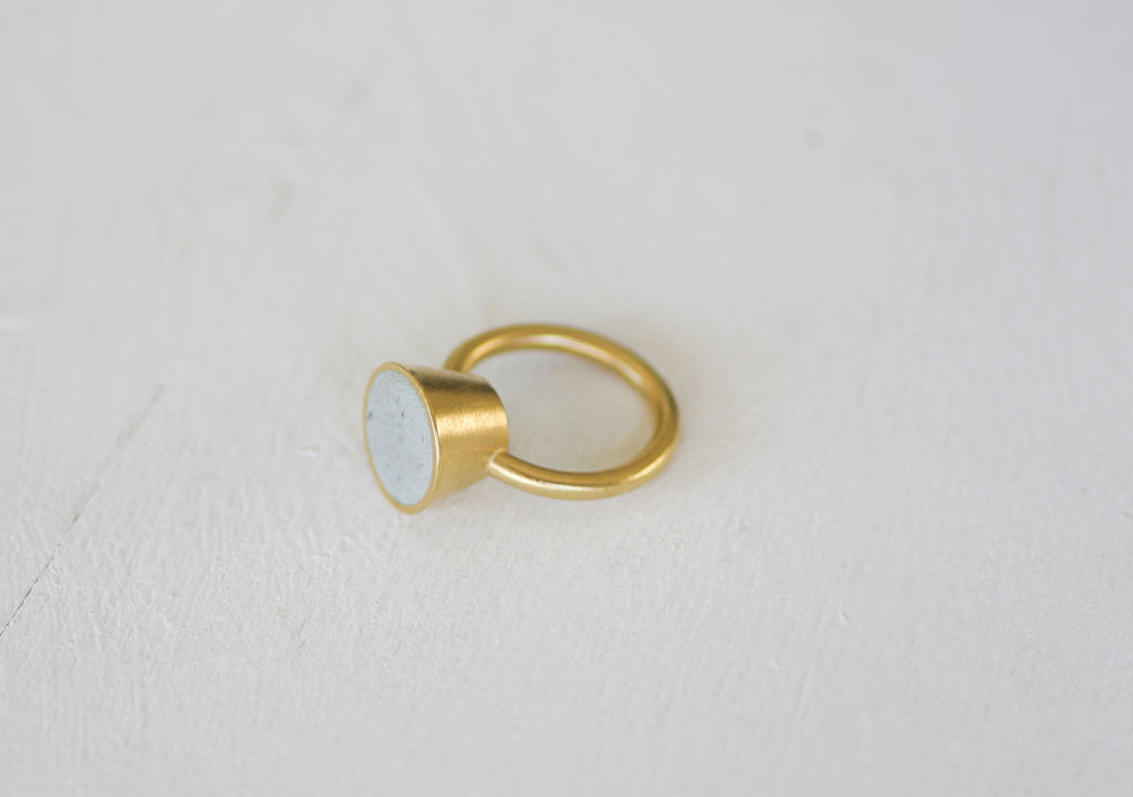 Gold plated ring, Unique statement ring, concrete ring, Cone ring, concrete jewellery, Contemporary ring, modern ring, hand made ring - hs