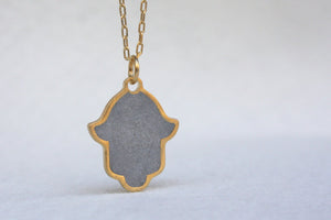 Modern Gold Hamsa Necklace - hs