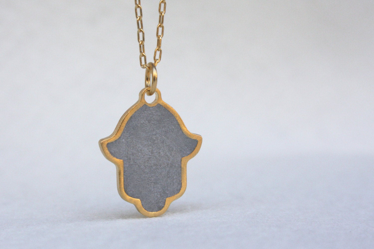 Modern Judaica Gold Hamsa Necklace - hs